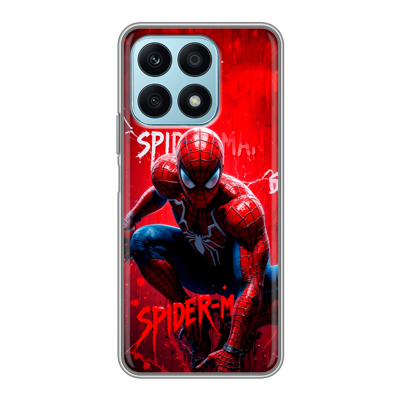 Силиконовый противоударный чехол на Huawei Honor X8a с принтом Spiderman Человек паук Силиконовый противоударный чехол на Huawei Honor X8a с принтом Spiderman Человек паук