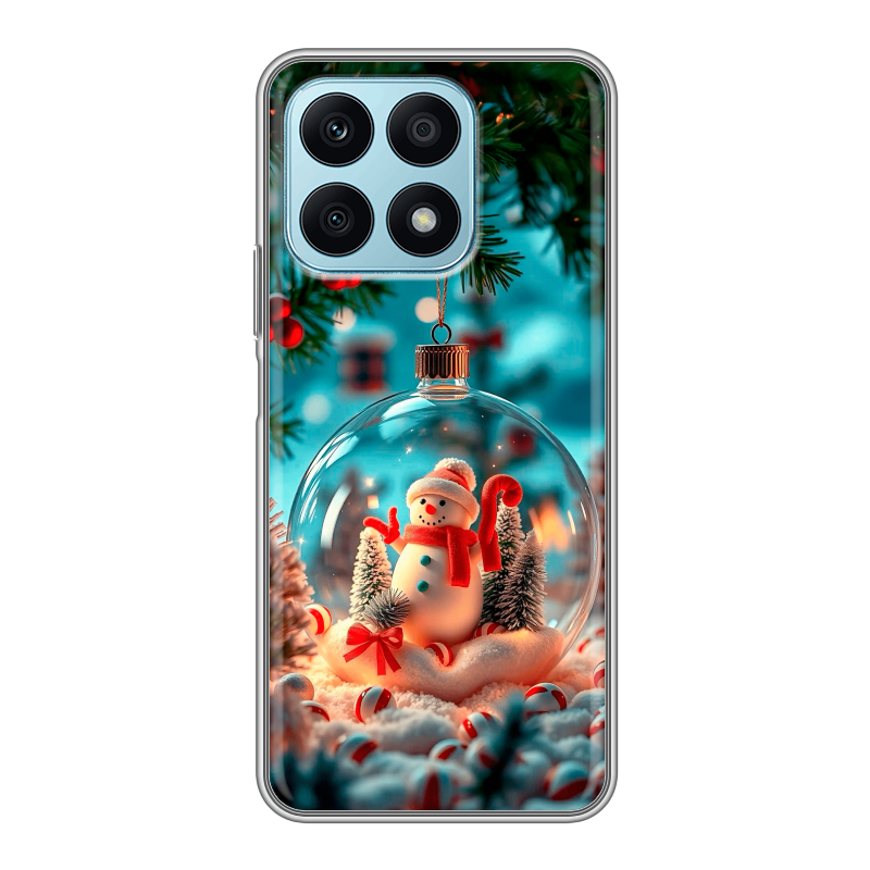 Силиконовый чехол на Huawei Honor X8a с принтом Новый год Силиконовый чехол на Huawei Honor X8a с принтом Новый год