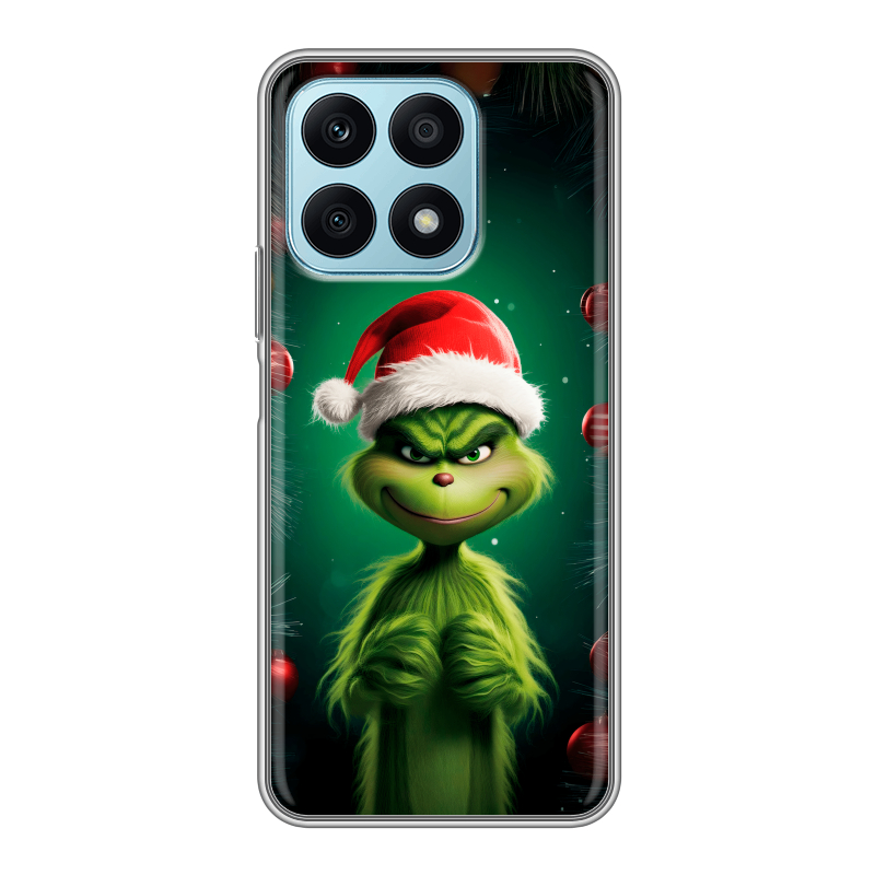 Силиконовый чехол на Huawei Honor X8a с принтом Гринч Новый год Рождество Силиконовый чехол на Huawei Honor X8a с принтом Гринч Новый год Рождество