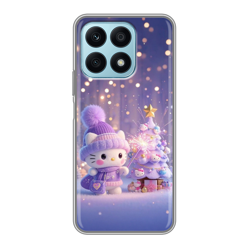 Силиконовый противоударный чехол на Huawei Honor X8a с принтом Новый год Силиконовый противоударный чехол на Huawei Honor X8a с принтом Новый год