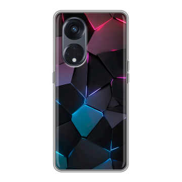 Силиконовый чехол на OPPO Reno8 T 5G с принтом Геометрия неона Силиконовый чехол на OPPO Reno8 T 5G с принтом Геометрия неона