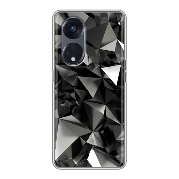 Силиконовый чехол на OPPO Reno8 T 5G с принтом Черные кристаллы Силиконовый чехол на OPPO Reno8 T 5G с принтом Черные кристаллы