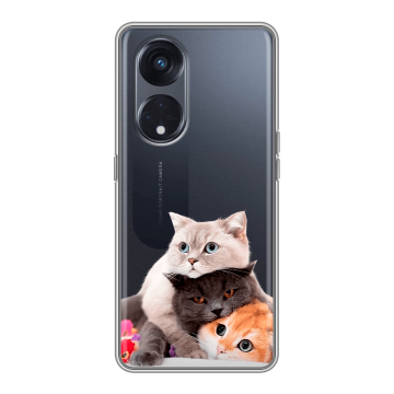 Силиконовый чехол на OPPO Reno8 T 5G с принтом Кошки Силиконовый чехол на OPPO Reno8 T 5G с принтом Кошки