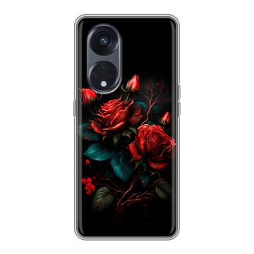 Силиконовый чехол на OPPO Reno8 T 5G с принтом Розы красные