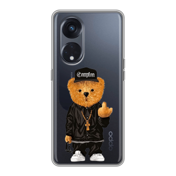 Силиконовый чехол на OPPO Reno8 T 5G с принтом Плюшевый медведь