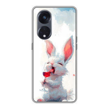 Силиконовый чехол на OPPO Reno8 T 5G с принтом кролик зайчик
