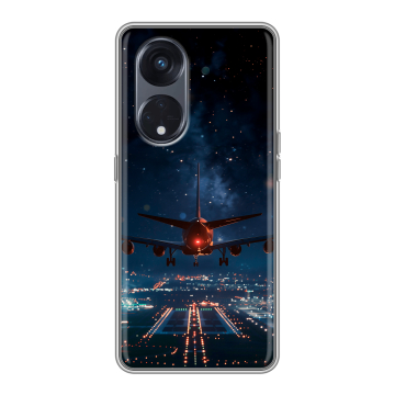 Силиконовый чехол на OPPO Reno8 T 5G с принтом самолет