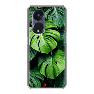 Силиконовый чехол на OPPO Reno8 T 5G с принтом Листья