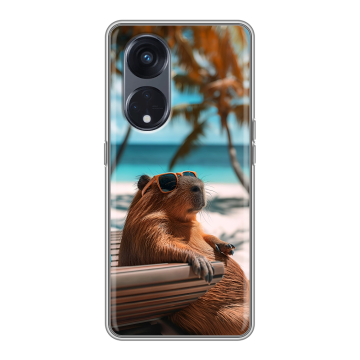 Силиконовый чехол на OPPO Reno8 T 5G с принтом Капибара