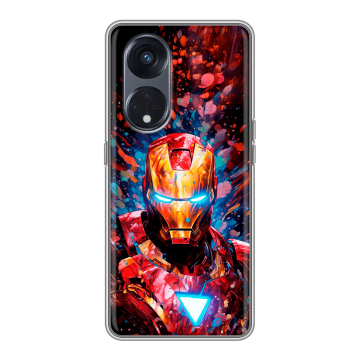 Силиконовый чехол на OPPO Reno8 T 5G с принтом Железный человек Ironman