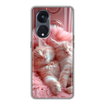 Силиконовый чехол на OPPO Reno8 T 5G с принтом котята котики