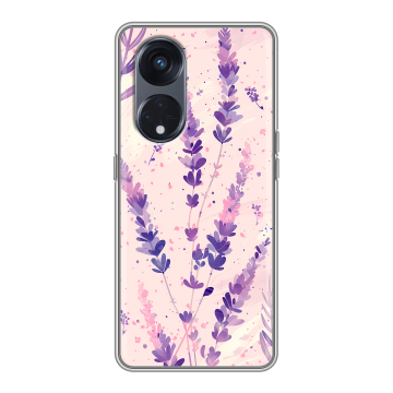 Силиконовый чехол на OPPO Reno8 T 5G с принтом цветы лаванда
