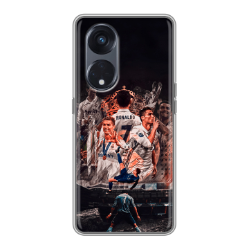 Силиконовый чехол на OPPO Reno8 T 5G с принтом Реал Роналдо Real Ronaldo