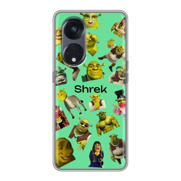 Силиконовый чехол на OPPO Reno8 T 5G с принтом Шрек Shrek
