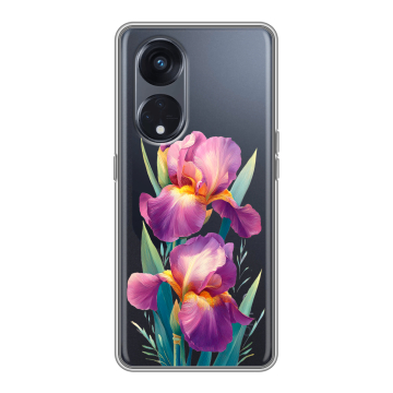 Силиконовый чехол на OPPO Reno8 T 5G с принтом Цветы орхидеи