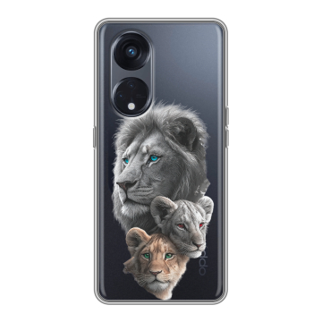 Силиконовый чехол на OPPO Reno8 T 5G с принтом Львы