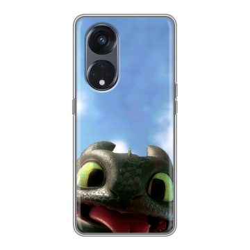 Силиконовый чехол на OPPO Reno8 T 5G с принтом Как приручить дракона