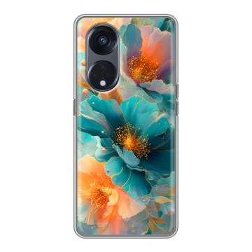Силиконовый чехол на OPPO Reno8 T 5G с принтом Цветы