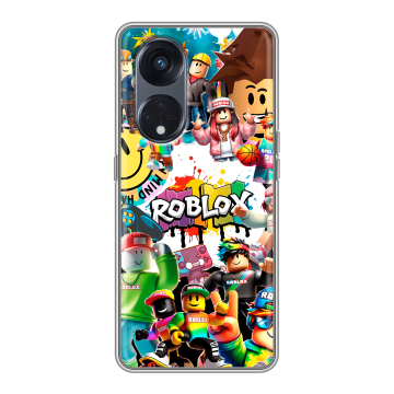 Силиконовый чехол на OPPO Reno8 T 5G с принтом Roblox Роблокс