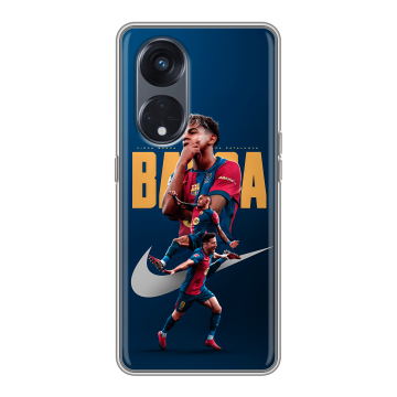 Силиконовый чехол на OPPO Reno8 T 5G с принтом Барселона Barca Yamal 