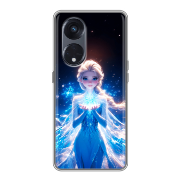 Силиконовый чехол на OPPO Reno8 T 5G с принтом Холодное сердце Frozen