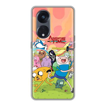 Силиконовый чехол на OPPO Reno8 T 5G с принтом Adventure time Время приключений