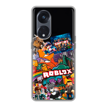 Силиконовый чехол на OPPO Reno8 T 5G с принтом Roblox Роблокс