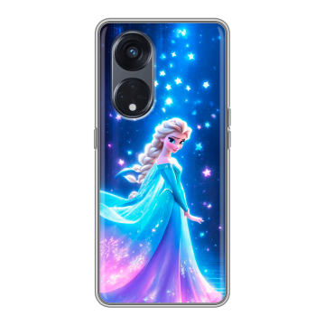 Силиконовый чехол на OPPO Reno8 T 5G с принтом Холодное сердце Frozen