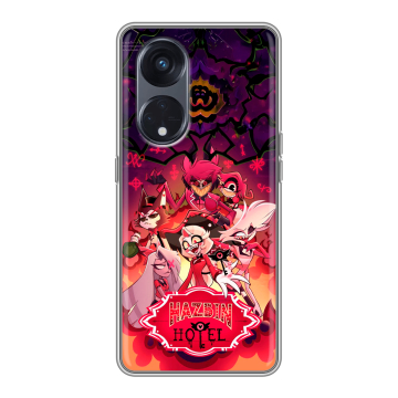Силиконовый чехол на OPPO Reno8 T 5G с принтом Hazbin Hotel Отель Хазбин