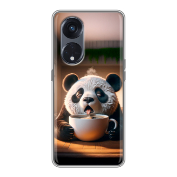 Силиконовый чехол на OPPO Reno8 T 5G с принтом смешная панда
