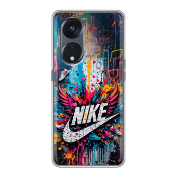 Силиконовый чехол на OPPO Reno8 T 5G с принтом Nike Найк