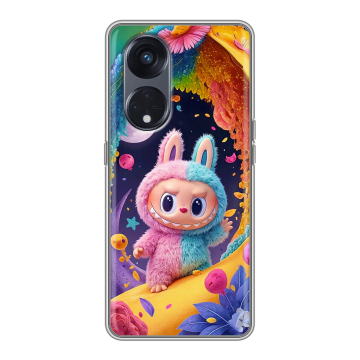 Силиконовый чехол на OPPO Reno8 T 5G с принтом Labubu Лабубу