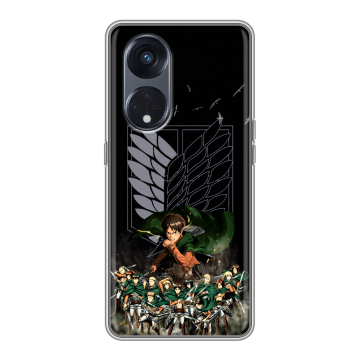 Силиконовый чехол на OPPO Reno8 T 5G с принтом Атака титанов