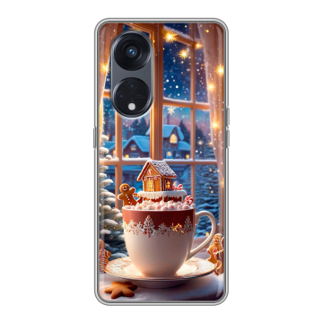 Силиконовый чехол на OPPO Reno8 T 5G с принтом Новый год