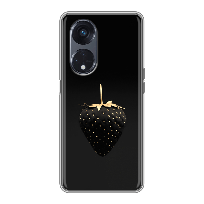 Силиконовый чехол на OPPO Reno8 T 5G с принтом Черная клубника Силиконовый чехол на OPPO Reno8 T 5G с принтом Черная клубника