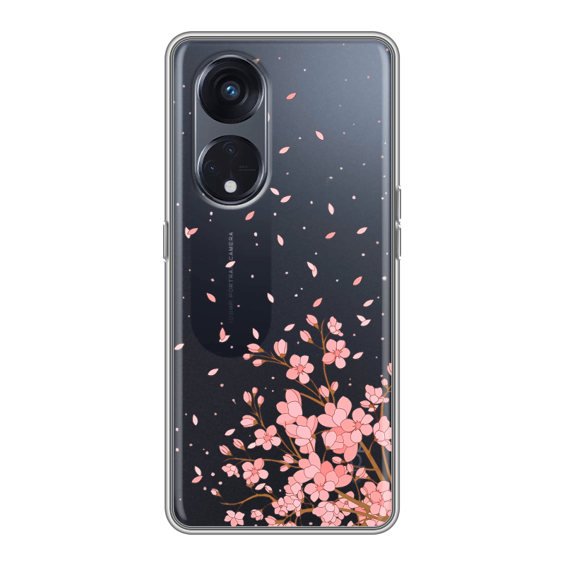 Силиконовый чехол на OPPO Reno8 T 5G с принтом Ветка сакуры Силиконовый чехол на OPPO Reno8 T 5G с принтом Ветка сакуры