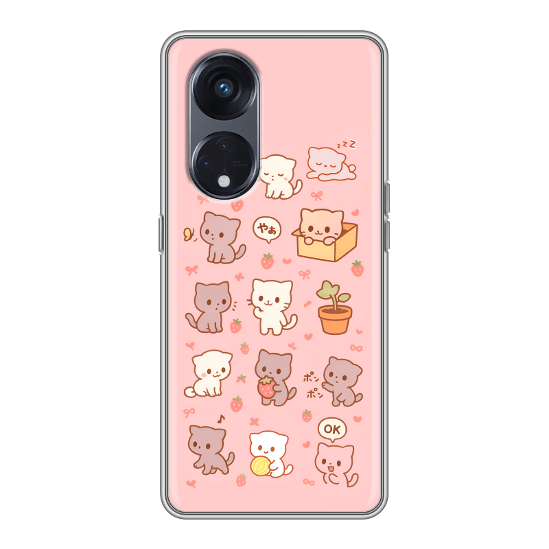 Силиконовый чехол на OPPO Reno8 T 5G с принтом Hello Kitty Хелоу Кити Силиконовый чехол на OPPO Reno8 T 5G с принтом Hello Kitty Хелоу Кити