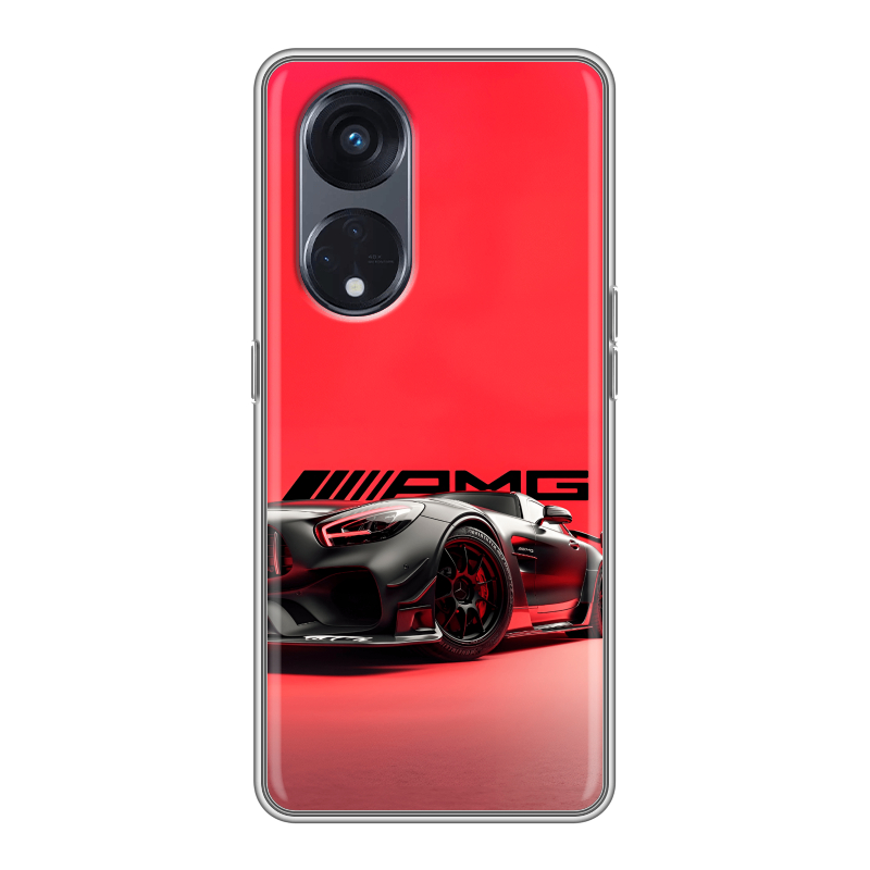 Силиконовый чехол на OPPO Reno8 T 5G с принтом Мерседес Mercedes AMG Силиконовый чехол на OPPO Reno8 T 5G с принтом Мерседес Mercedes AMG