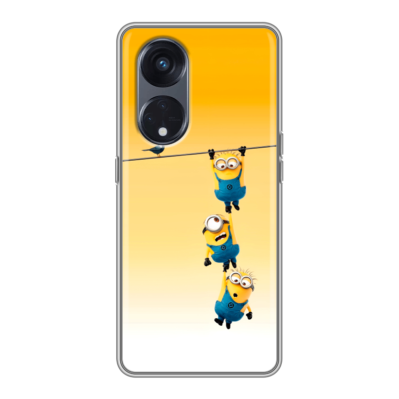 Силиконовый чехол на OPPO Reno8 T 5G с принтом Миньоны Силиконовый чехол на OPPO Reno8 T 5G с принтом Миньоны