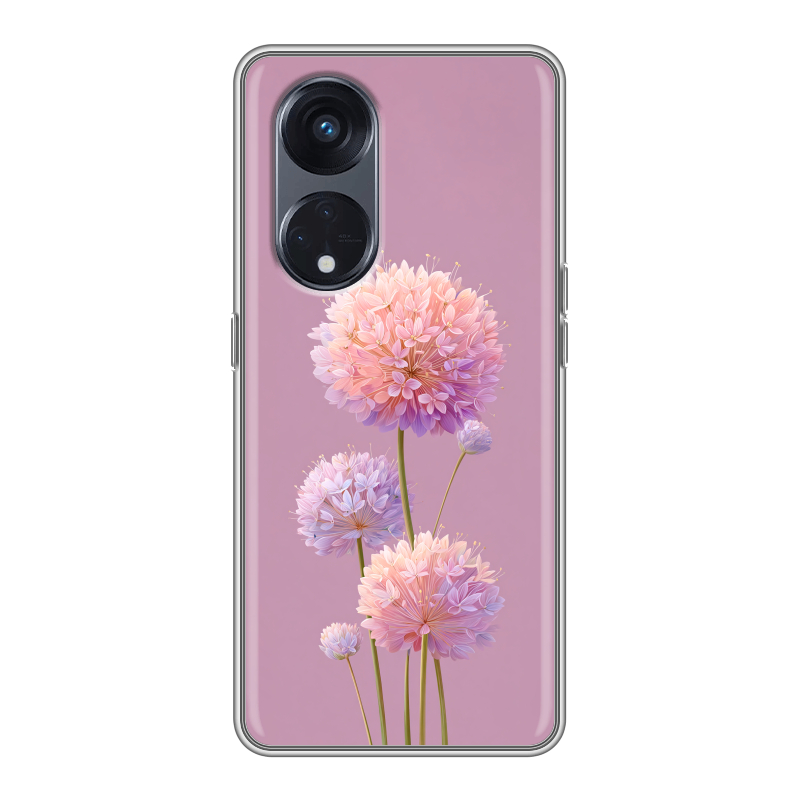 Силиконовый противоударный чехол на OPPO Reno8 T 5G с принтом Цветы Силиконовый противоударный чехол на OPPO Reno8 T 5G с принтом Цветы