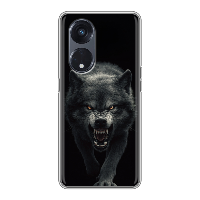 Силиконовый противоударный чехол на OPPO Reno8 T 5G с принтом Волк Силиконовый противоударный чехол на OPPO Reno8 T 5G с принтом Волк