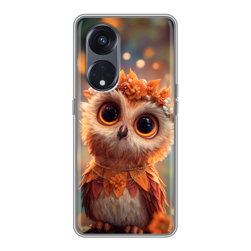Силиконовый чехол на OPPO Reno8 T 5G с принтом Милая сова Силиконовый чехол на OPPO Reno8 T 5G с принтом Милая сова