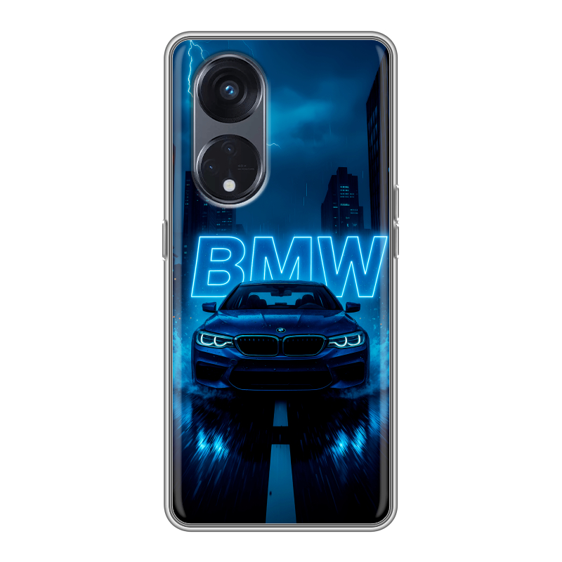 Силиконовый противоударный чехол на OPPO Reno8 T 5G с принтом BMW БМВ Силиконовый противоударный чехол на OPPO Reno8 T 5G с принтом BMW БМВ