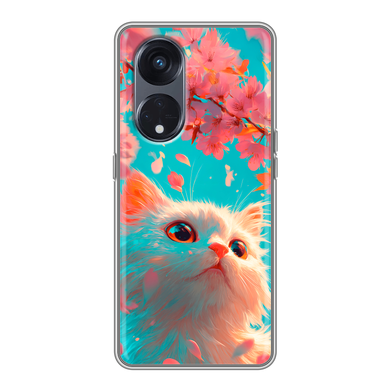 Силиконовый чехол на OPPO Reno8 T 5G с принтом Красивый кот Силиконовый чехол на OPPO Reno8 T 5G с принтом Красивый кот