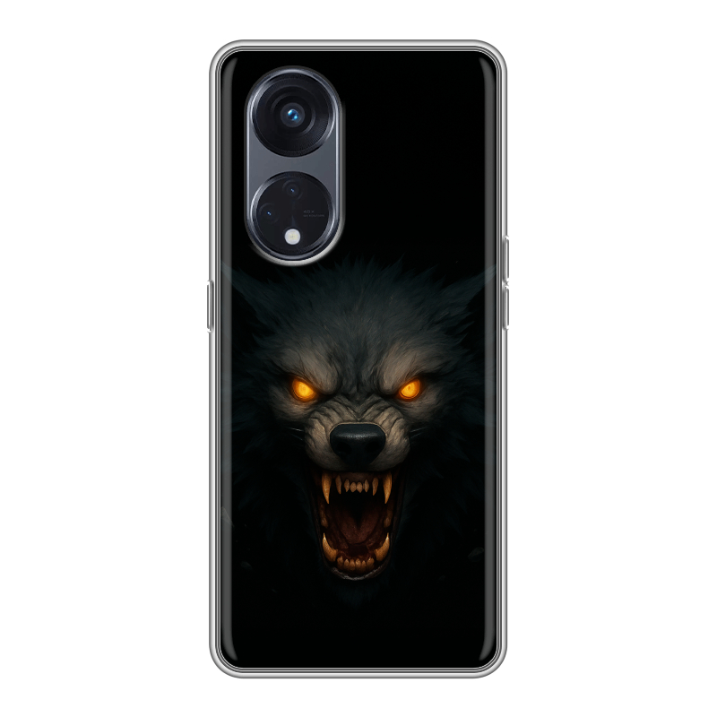 Силиконовый чехол на OPPO Reno8 T 5G с принтом Волк Силиконовый чехол на OPPO Reno8 T 5G с принтом Волк