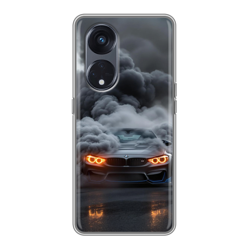 Силиконовый чехол на OPPO Reno8 T 5G с принтом BMW БМВ Силиконовый чехол на OPPO Reno8 T 5G с принтом BMW БМВ