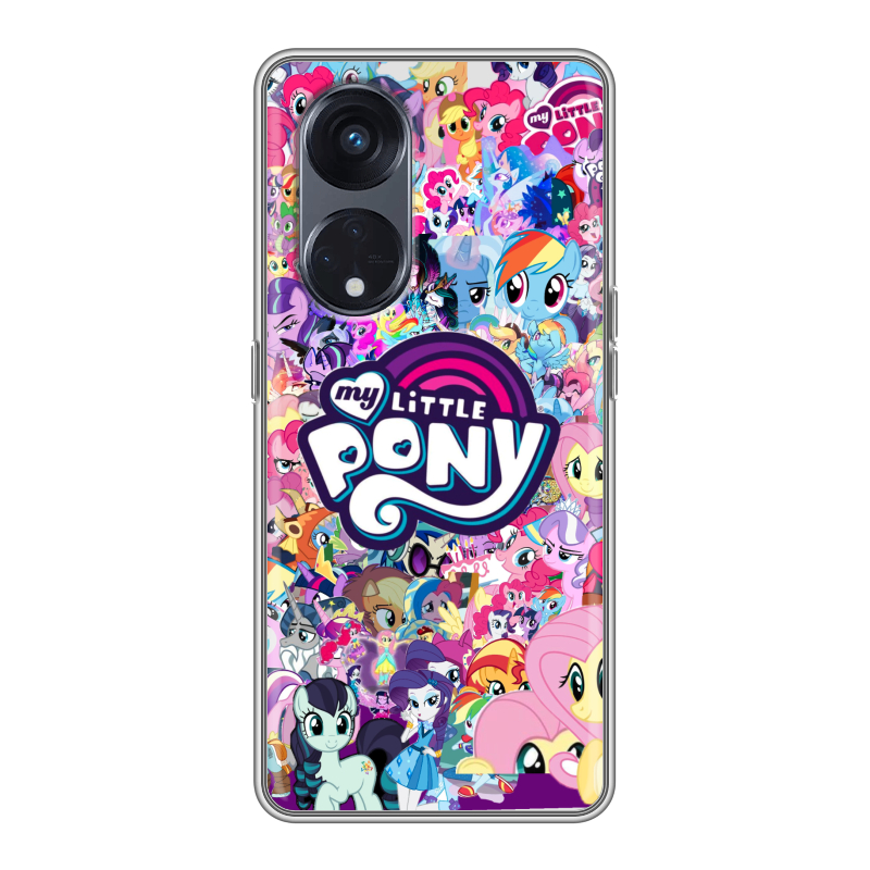 Силиконовый противоударный чехол на OPPO Reno8 T 5G с принтом My little pony Дружба чудо Силиконовый противоударный чехол на OPPO Reno8 T 5G с принтом My little pony Дружба чудо