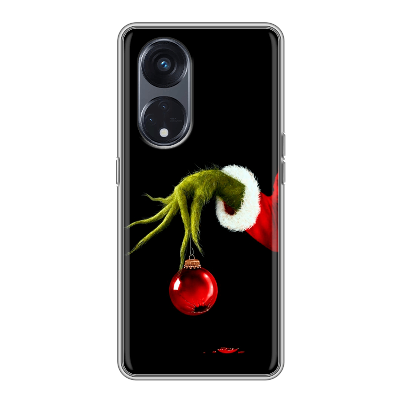 Силиконовый чехол на OPPO Reno8 T 5G с принтом Новый год Гринч Силиконовый чехол на OPPO Reno8 T 5G с принтом Новый год Гринч
