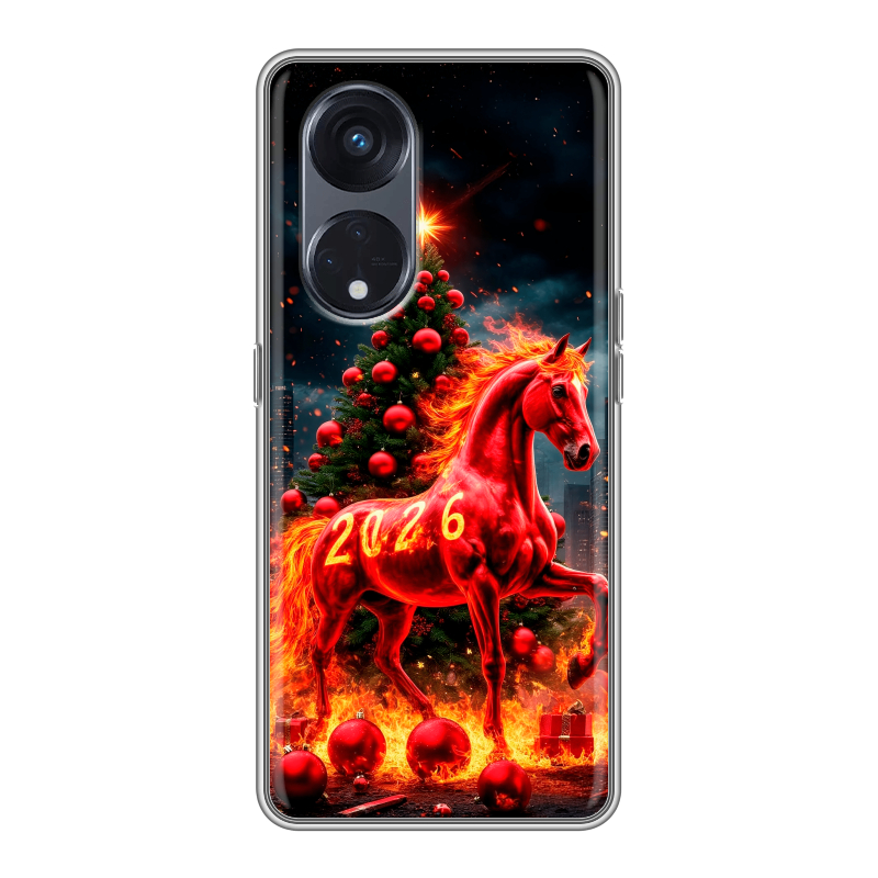 Силиконовый чехол на OPPO Reno8 T 5G с принтом Новый год Силиконовый чехол на OPPO Reno8 T 5G с принтом Новый год