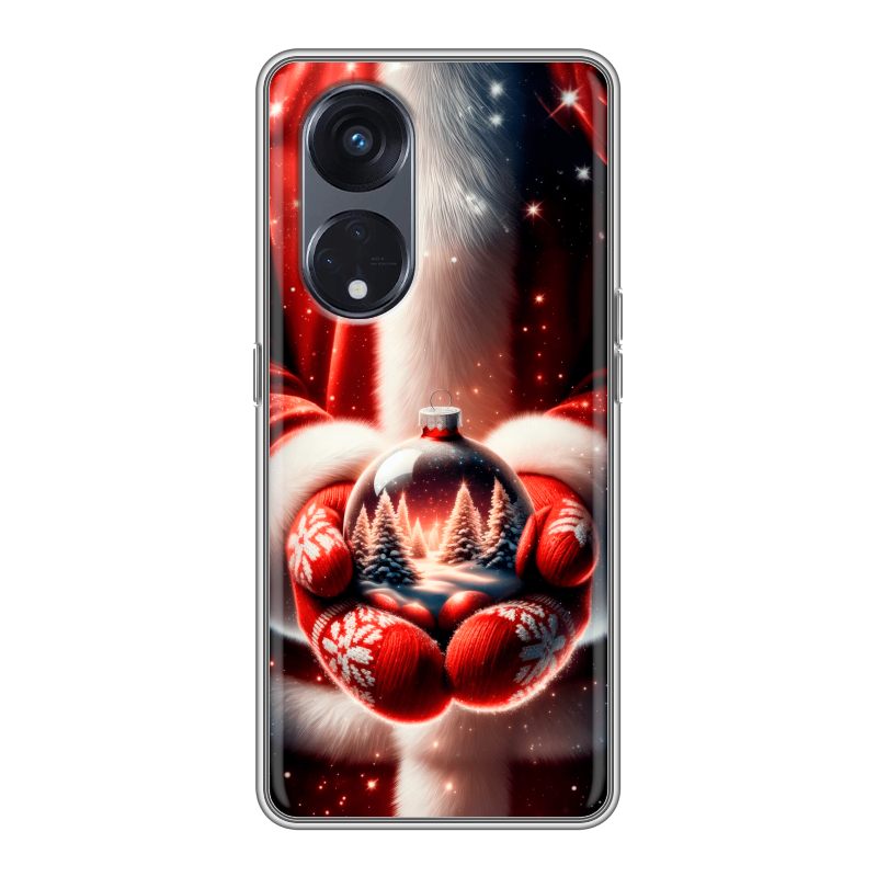Силиконовый противоударный чехол на OPPO Reno8 T 5G с принтом Новый год Силиконовый противоударный чехол на OPPO Reno8 T 5G с принтом Новый год